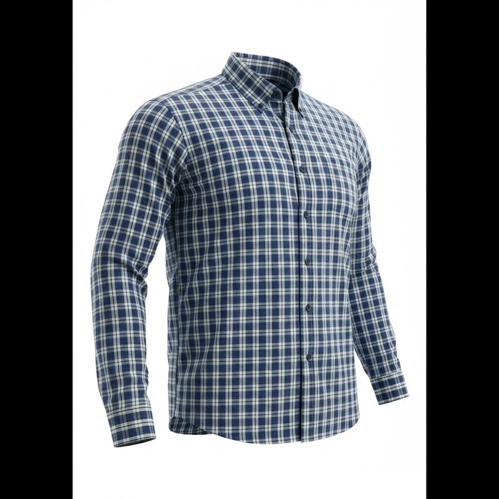 Chaps Mens XL Blue White Plaid Button Down Shirt Long Sleeve Cotton C28663